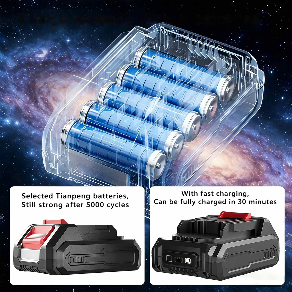 Jardinessent 20V Cordless Drill Set 70Nm with Battery Charger and Bit Kit
