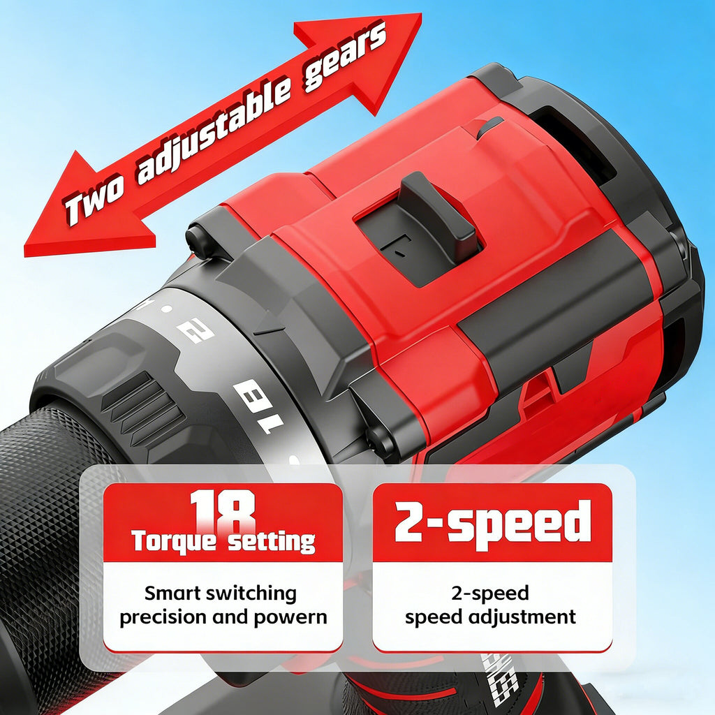 Jardinessent 20V Cordless Drill Set 70Nm with Battery Charger and Bit Kit