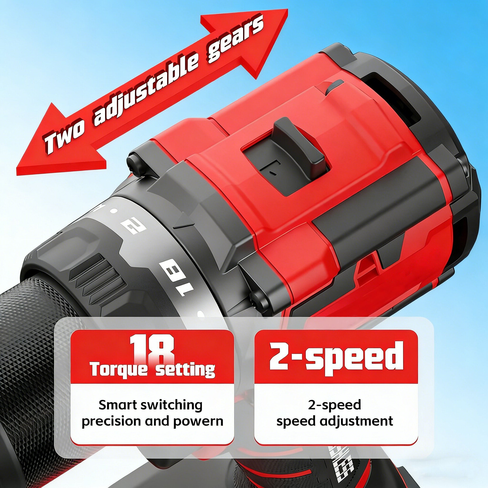 Jardinessent 20V Cordless Drill Set 70Nm with Battery Charger and Bit Kit