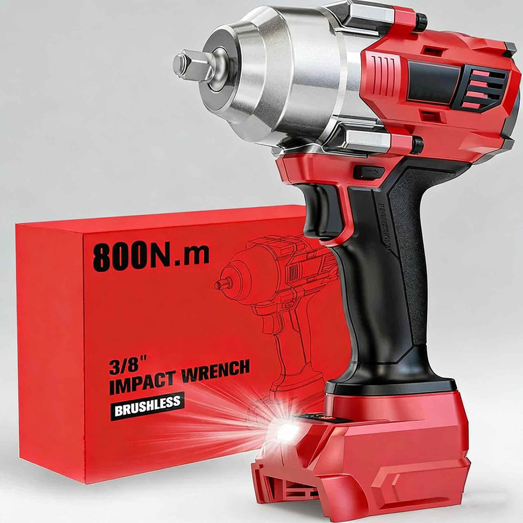 Jardinessent Cordless Brushless Impact Wrench 900 ft lbs with LED Light and Batteries